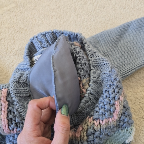 Vintage East West Cottagecore Blue Floral Swirl Sweater Womens Size Large - Picture 7 of 9